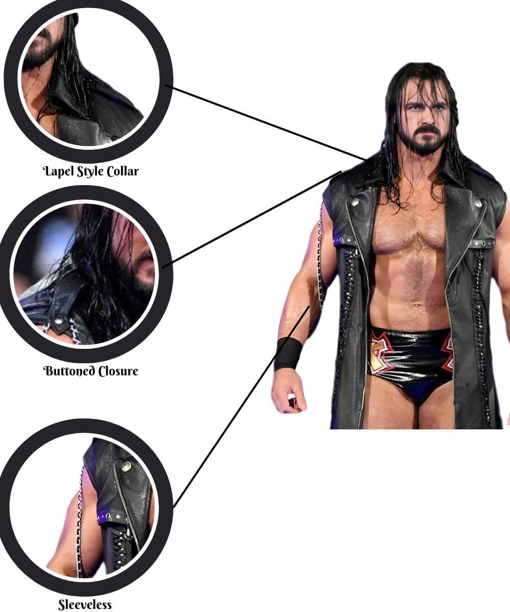 WWE Drew McIntyre Black Leather Long Coat