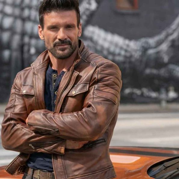 Boss Level Frank Grillo Brown Leather Jacket