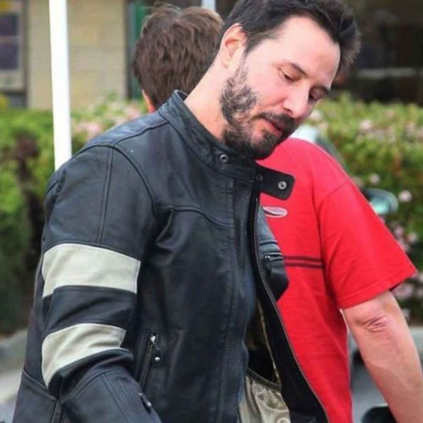 Keanu Reeves John Wick 2 Black Biker Leather Jacket