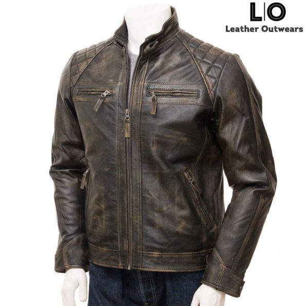 Mens Biker Vintage Black Leather Jacket | Exclusive Deal