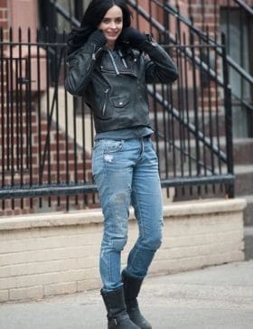 Jessica Jones Krysten Ritter (Jessica Jones) Black Leather Jacket