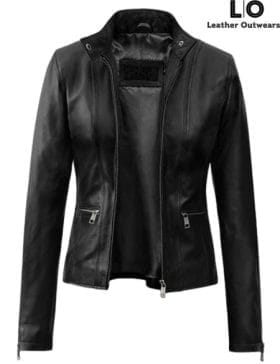 Mila Kunis Slim Fit Black Leather Jacket