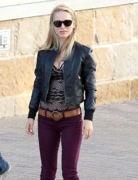 Natalie Portman Black Leather Jacket