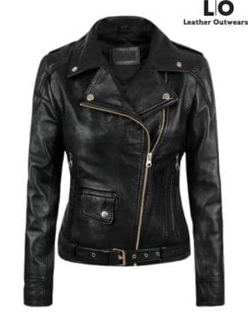 Terminator Genisys Emilia Clarke (Sarah Connor) Black Leather Jacket