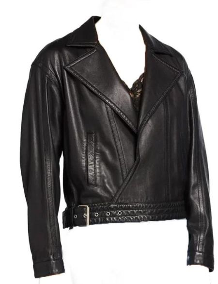 camille black leather jacket