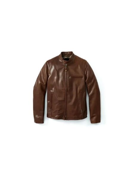 men s cowhide brown leather jacket