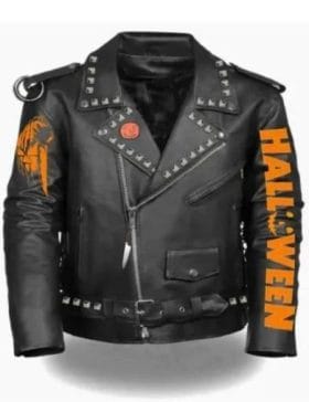 halloween-black-biker-leather-jacket
