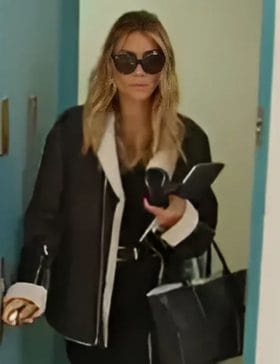 Real Housewives of New York City SO14 Erin Dana Lichy Black Leather Jacket
