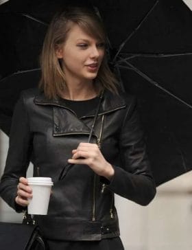 taylor-swift-stylish-black-leather-jacket
