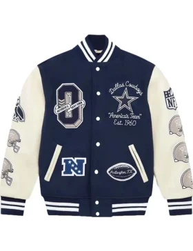 NFL Dallas Cowboys Blue and White Varsity Jacket