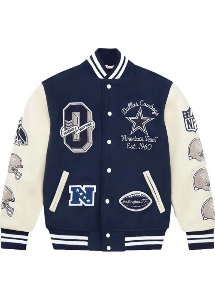NFL Dallas Cowboys Blue and White Varsity Jacket