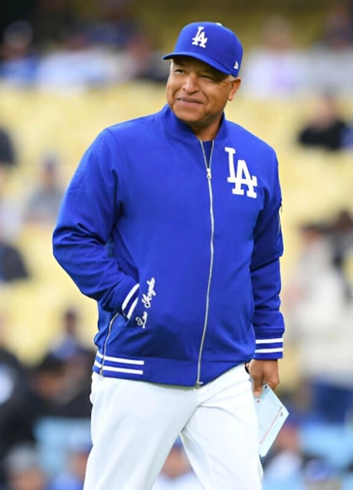 Dave Roberts LA Dodgers Blue Bomber Jacket - Image 2