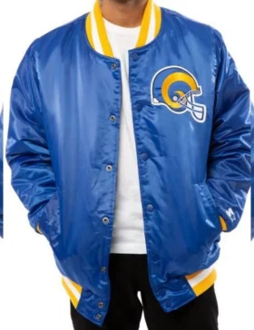 LA Starter Rams Satin Blue Jacket