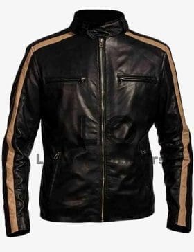 Flash Gordon Eric Johnson Stripes Leather Jacket